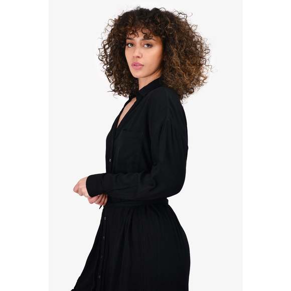 L Space Black Shirt Dress with Belt Size XS/S - Picture 3 of 3
